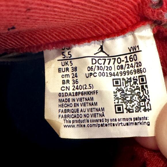 Nike Air Jordan 4 Retro OG Fire Red 2020 Men's Shoes - Size 5.5 - Picture 7 of 8